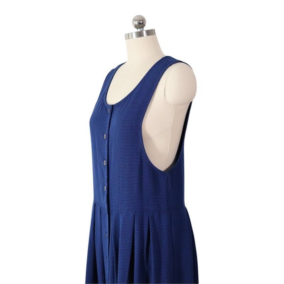 SOLD vintage 90s check plaid pinafore maxi dress M grunge cottagcore jumper - Picture 3 of 11